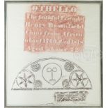 TWO DECORATIVE RUBBINGS. Each depicting the rubbing of a decorative New England grave marker