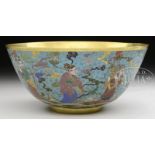 CLOISONNE ENAMELED EIGHT IMMORTALS BOWL. The cloisonne enameled bowl depicts the Eight Immortals