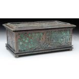 TIFFANY STUDIOS HINGED DESK BOX IN "SPIDERWEB" PATTERN.