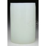 WHITE GLASS BRUSH POT.