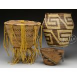 LOT OF THREE NATIVE AMERICAN BASKETS.