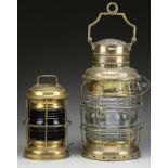 TWO BRASS SHIP'S LANTERNS.