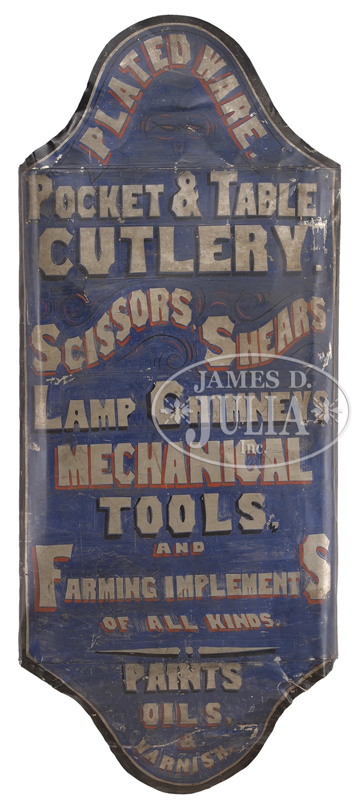 RARE TIN CUTLERY TRADE SIGN.