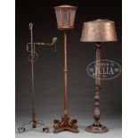 THREE ARCHITECTURAL STYLE FLOOR LAMPS.