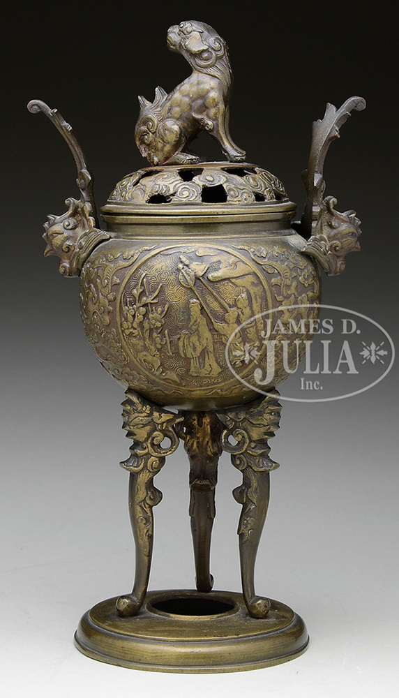 BRONZE FOOTED CENSER. - Image 2 of 2