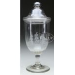 EXTRAORDINARY EARLY BLOWN CRYSTAL COVERED POKAL, MID-19TH CENTURY.