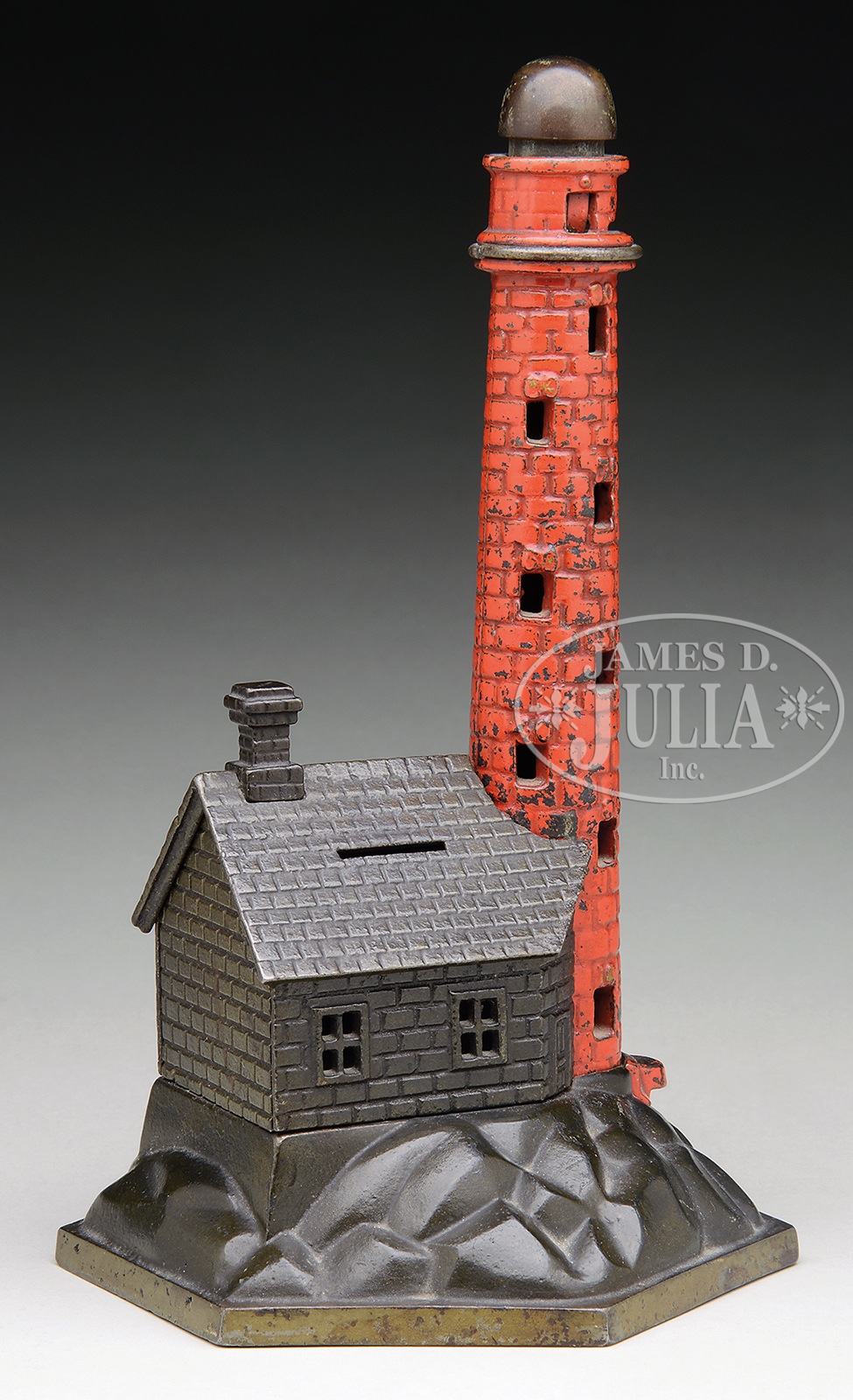 CAST-IRON LIGHTHOUSE MECHANICAL BANK. - Image 2 of 3