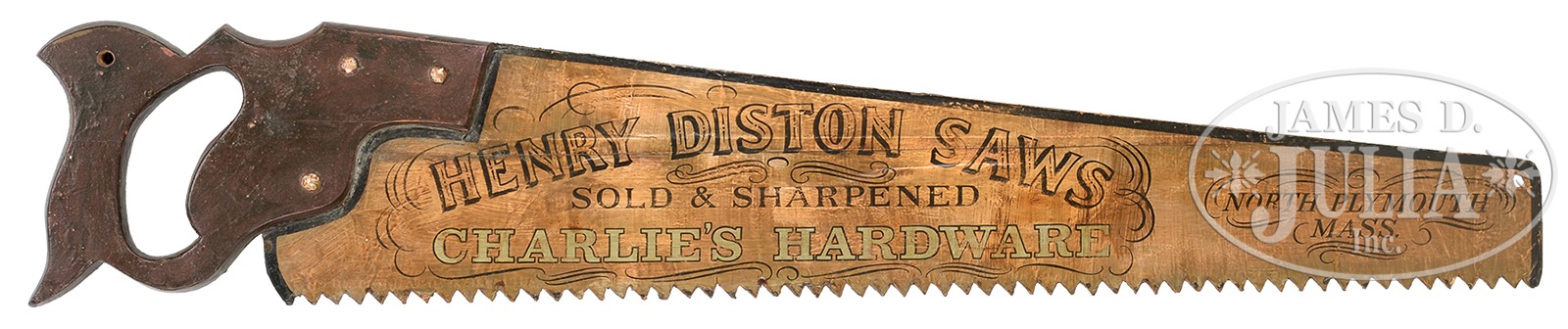 FOLK ART CARVED AND DECORATED HARDWARE STORE TRADE SIGN.