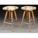 PAIR OF BASEBALL THEMED HIGH STOOLS.