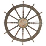 LARGE SHIP'S WHEEL.