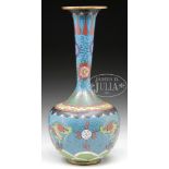 CLOISONNE ENAMEL DRAGON BOTTLE VASE.