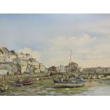 JOHN HOWELL, signed water colour "Mevagissey", 12" x 19"