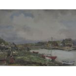 MARGARET MORCOM, signed water colour, "View of Wadebridge", 15" x 20"