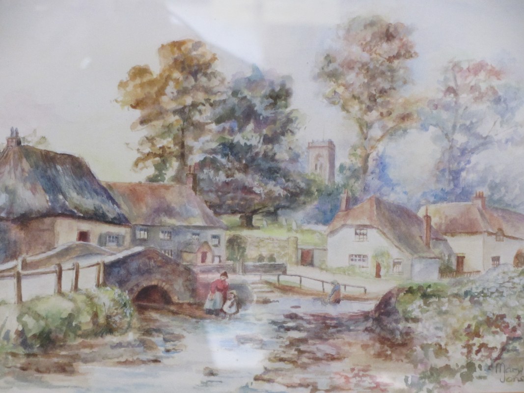 A PARSON, signed water colour, "View of a Water Mill" and 1 other pastrel water colour