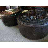 RACING CAR WHEEL OCCASSIONAL TABLES, 2 racing car wheels converted to glass topped coffee tables