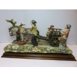 CAPO DI MONTE, plinth based group "The Farm Wagon" 22" length