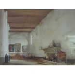 J RUSSELL FLINT, signed colour print, "Church Interior", 17.5" x 24"