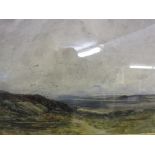 WALTER BOROUGHS FOWER, signed water colour, "Moorland Landscape", 14" x 19"