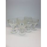 ROYAL BRIERLEY, set of 6 facet cut bowl goblets with 5 matching large goblets