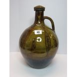 WENFORD BRIDGE POTTERY, stoneware cider flagon with indistinct potters seal, 12" diameter