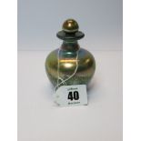 NORMAN STUART CLARKE, signed iridescent glass scent bottle and stopper