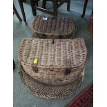 FISHERMANS CREELS, 2 wicker fishermans creels, including one Hardy