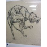 ALISON MILNER-GULLAND, signed dog portrait etching "Lurcher"
