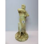WORCESTER HADLEY FIGURE, classical figure of female lyre player, model no. 1084, 12.5" high