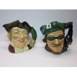 DOULTON TOBIES, 2 large toby jugs "Dick Turpin" and "Mine Host"
