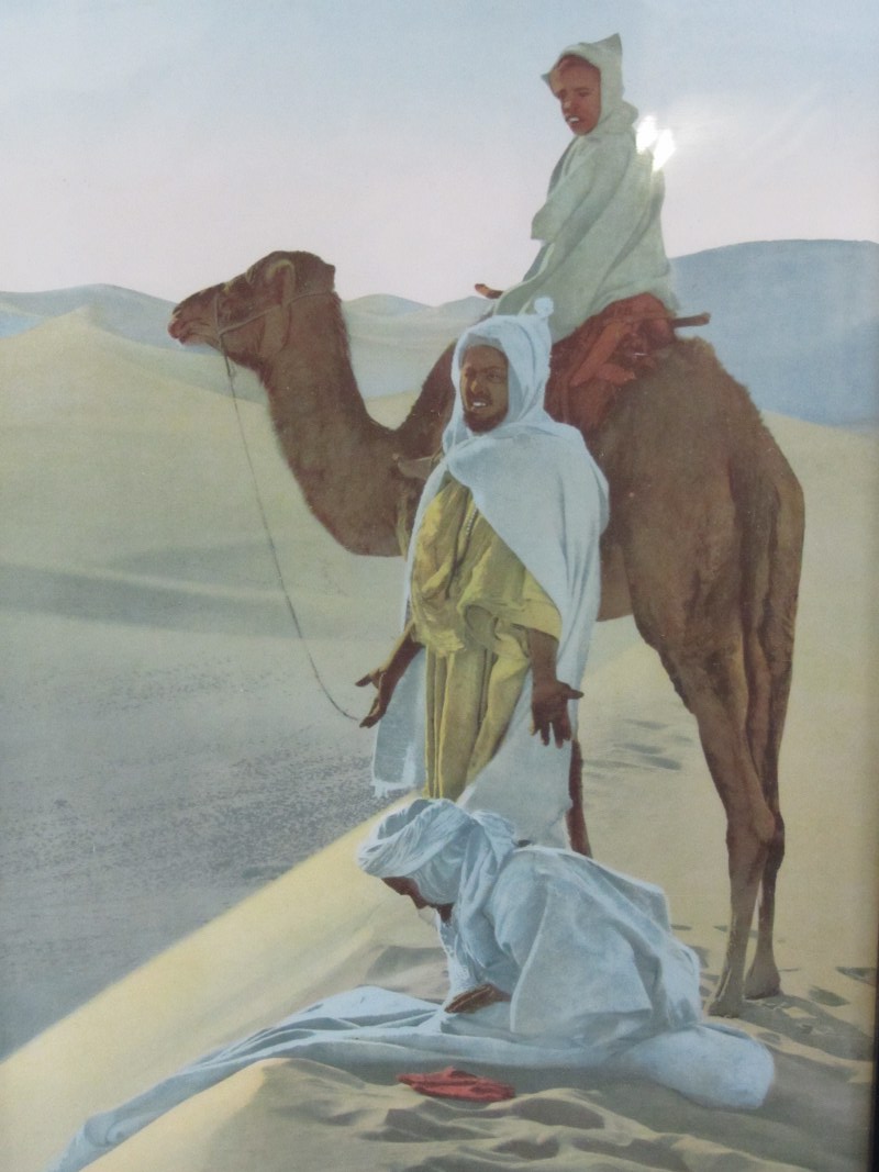 CHROMOLITHOGRAPHS, Pair of early 20th century chromolithographs "Prayer in the Desert" no. 5052;
