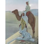 CHROMOLITHOGRAPHS, Pair of early 20th century chromolithographs "Prayer in the Desert" no. 5052;