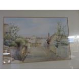 E J MAYBERRY, 3 signed water colours "West Country Views at Fowey,