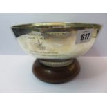 SILVER REGIMENTAL BOWL, HM silver Elkington 8" circular bowl,