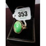 JADE RING, 18ct gold Jade ring,
