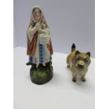 BESWICK DOG "Cairn" terrier and Red Riding figure
