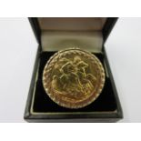 SOVEREIGN RING, 1910 gold sovereign in 9ct gold ring mount,