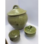 STUDIO POTTERY, a large lidded octagonal casserole,