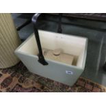 HOUSEMAIDS WORKBOX, with iron swing handle,