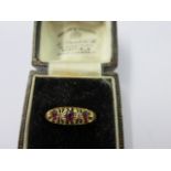 RUBY & DIAMOND RING, 18ct gold ruby and diamond 5 stone ring,