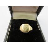 GOLD SIGNET RING, 18ct gold signet ring, 2 grams,