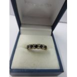 DIAMOND & SAPPHIRE, 9ct gold diamond & sapphire ring,
