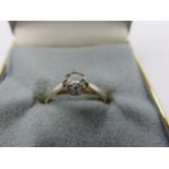 DIAMOND RING, 18ct gold and platinum diamond solitaire ring,