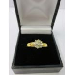 DIAMOND RING, 22ct gold diamond cluster ring,