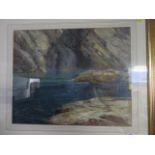 REGINALD SMITH, signed water colour "Coastal View of Tintagel",