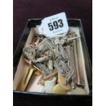 SILVER, Birmingham HM silver needle case, white metal propelling pencil,