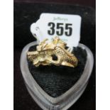 DRAGON RING, 9ct gold dragon ring,