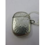 VESTA CASE, HM silver Vesta case with foliate engraved decoration, Birmingham 1911,