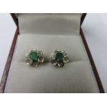 DIAMOND & EMERALD EARRINGS,