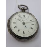 SILVER POCKET WATCH, HM silver marine chronograph pocket watch, no.