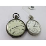 POCKET WATCH, silver cased Damas pocket watch, with Arabic numerals and second hand,